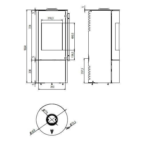 Voorbeeld: Houtkachel Haas & Sohn LURE 5,5 kW