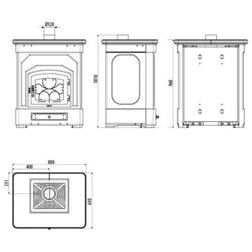 Voorbeeld: Houtkachel Sergio Leoni Liberty E 9,9 kW