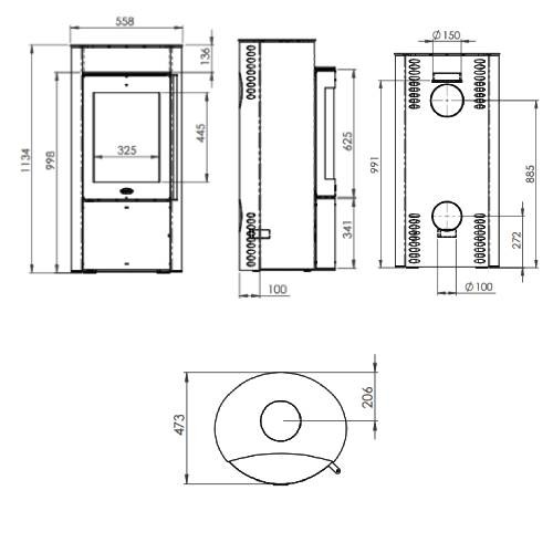 Voorbeeld: Houtkachel Fireplace York 6 kW