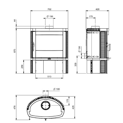 Voorbeeld: Houtkachel La Nordica Jennifer 2.0 | 7,7 kW