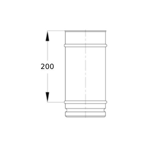 Voorbeeld: Rookkanaal element 250 mm - enkelwandig - Schiedel PRIMA PLUS