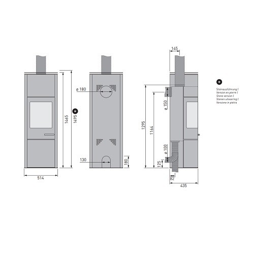 Voorbeeld: Houtkachel Skantherm Merano XL 6kW