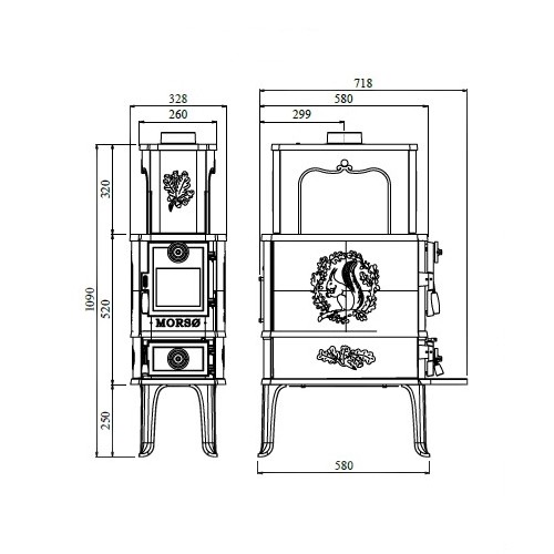 Voorbeeld: Houtkachel Morsoe 2B Classic 8,2 kW