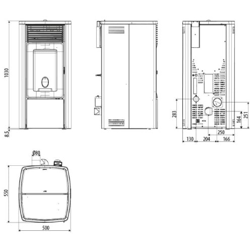 Voorbeeld: Pelletkachel MCZ EGO Comfort Air 10 M3 10 kW