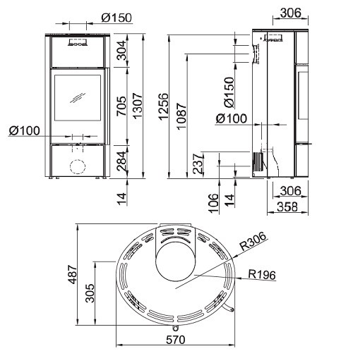 Voorbeeld: Houtkachel Spartherm Senso L RLU 5,9 kW