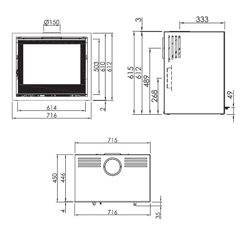 Voorbeeld: Houtkachel Spartherm Linear Module M 6,9 kW