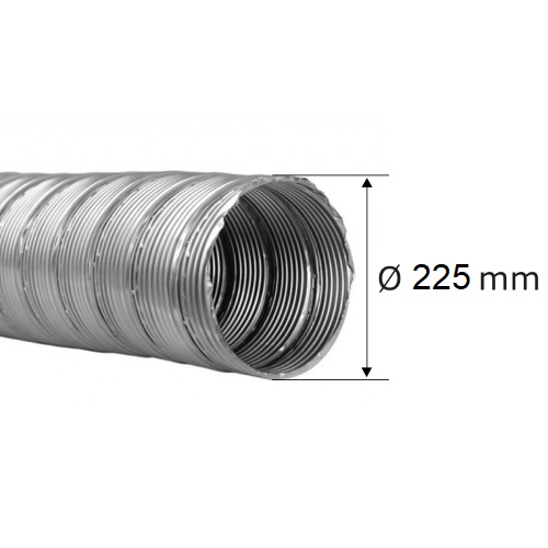 Flexibele rookkanaal enkelwandig Ø 225 mm - Roestvrijstaal