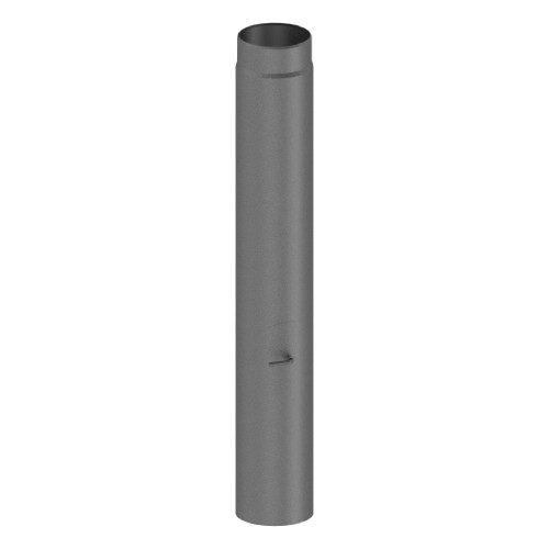 Kachelpijp - Lengte element 1000 mm met trekklep, condenskraag, deur en luchttoevoer (zonder zuigtrek) - grijs- Tecnovis Tec-Stahl