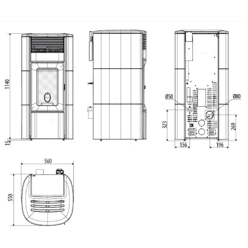 Voorbeeld: Pelletkachel MCZ CLUB Absolute Air 10 UP! M3 10 kW