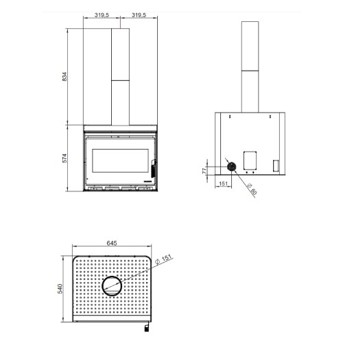 Voorbeeld: Houtkachel Palazzetti Asia 70 | 9 kW