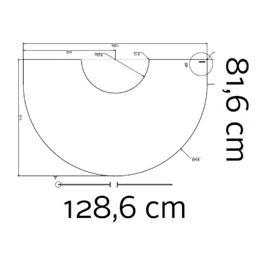 Kachel toebehoor Morsoe - Glazen vloerplaat 6 mm, 128,6 x 81,6 cm - 7900 / 7800