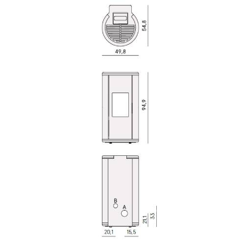 Voorbeeld: Pelletkachel Cadel Sound 5 Ps 5,5 kW