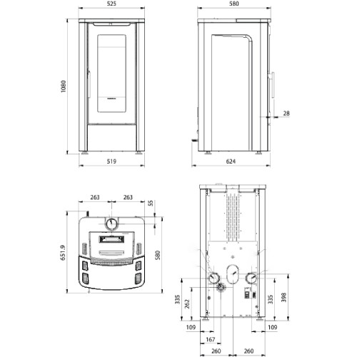 Voorbeeld: Pelletkachel La Nordica Extraflame Teorema Plus 5.0 | 12 kW