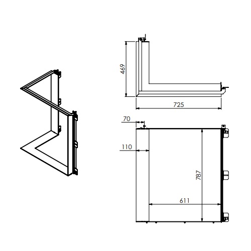 Gashaard toebehoor DRU - Inbouwframe voor Maestro 60/2 Tall RCH