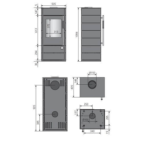 Voorbeeld: Houtkachel Oranier Teja (W+) 6 kW