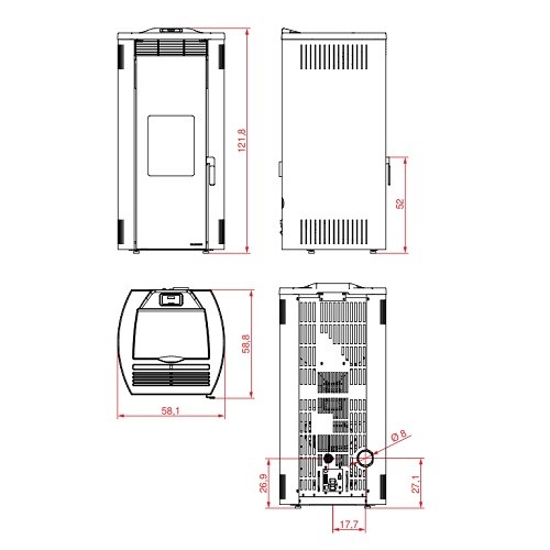 Voorbeeld: Pelletkachel Palazzetti Ecofire Giorgia Pro 2 | 9 kW