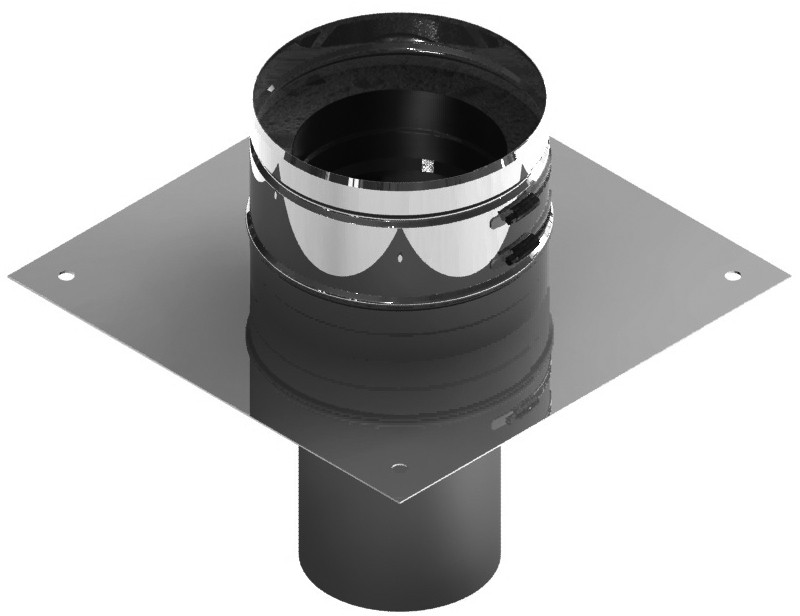 Grundplatte für Kaminerhöhung (mit rundem Einschub, L = 250 mm) - Jeremias DW-FU