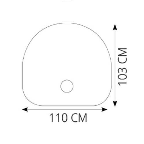 Kaminzubehör Morsoe - Glasplatte mit Loch, 110 x 103 cm, schwarz Glas für 6643