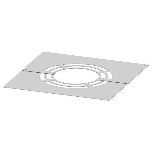 Afwerkingsplaat - brandseparatieplaat met ventilatie achter, tweedelig 1°-65° - dubbelwandig - Tecnovis TEC-DW-Standard