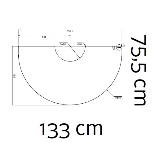 Kachel toebehoor Morsoe - Glazen vloerplaat 6 mm, 133 x 75,5 cm - 7400 / 7300