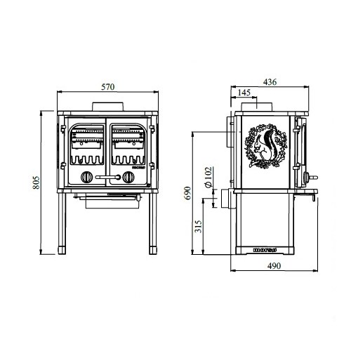 Voorbeeld: Houtkachel Morsoe 2140 | 5,5 kW