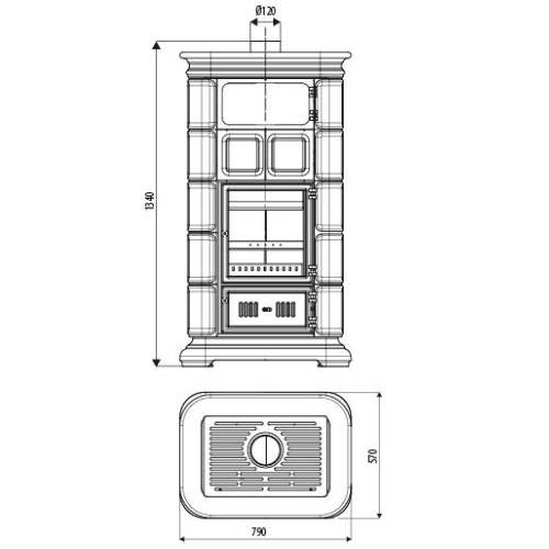 Voorbeeld: Houtkachel Sergio Leoni Marlene Maxi L/F E 9,6 kW