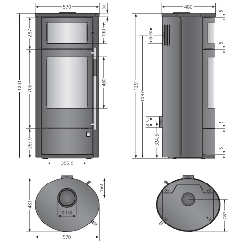 Voorbeeld: Houtkachel Oranier Polar Neo Bakery 6 kW