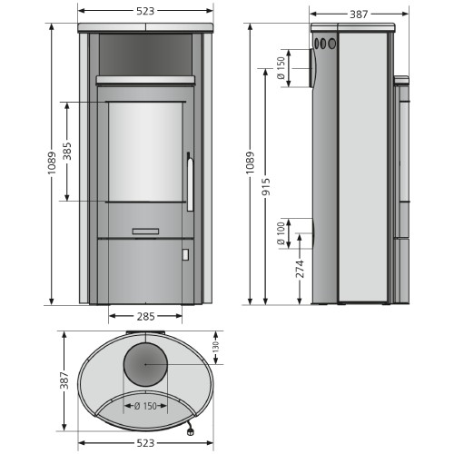 Voorbeeld: Houtkachel Oranier Pori 5 | 5 kW