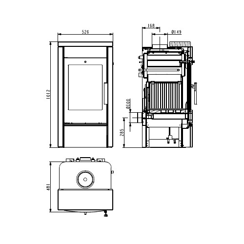 Voorbeeld: Houtkachel Haas & Sohn AQUA RIVA II easy 8 kW watervoerend