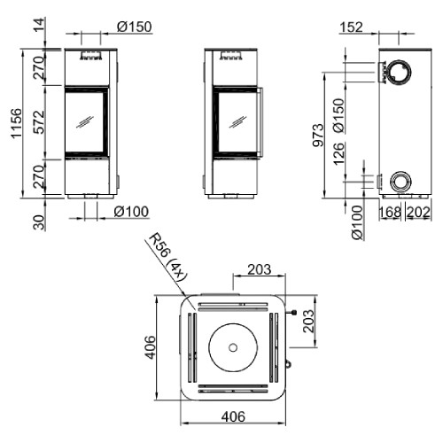 Voorbeeld: Houtkachel Spartherm Cubo S 5,9 kW