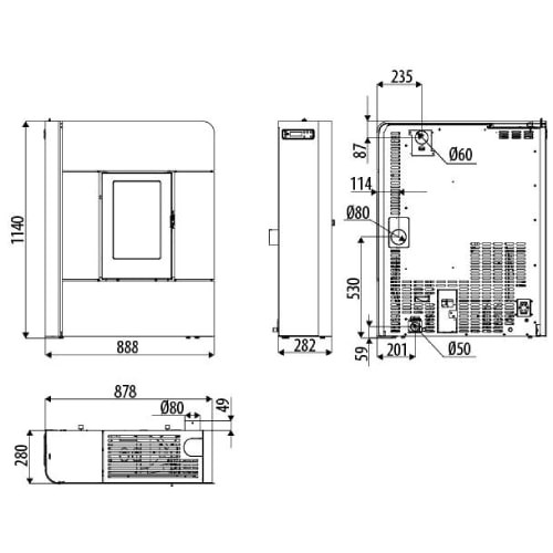 Voorbeeld: Pelletkachel MCZ RAAM Comfort Air 8 S2 7,8 kW