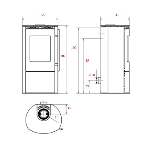 Voorbeeld: Houtkachel Koppe Karabo Basic 7 kW