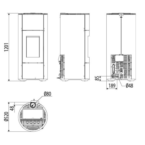 Voorbeeld: Pelletkachel MCZ HALO Air 8 UP! M2 8,1 kW