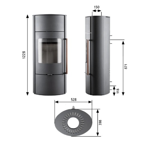 Voorbeeld: Houtkachel Novaline Carino Plus S 5,5 kW