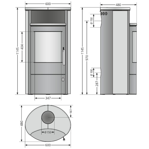 Voorbeeld: Houtkachel Oranier Pori 7 | 6,5 kW