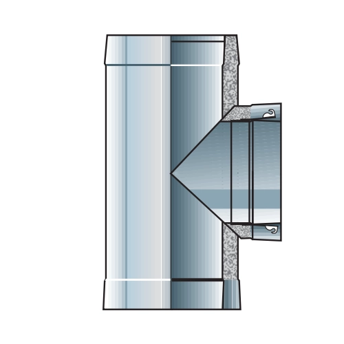 Kachelpijp aansluiting 90° niet drukdicht - dubbelwandig - Raab DW-Alkon