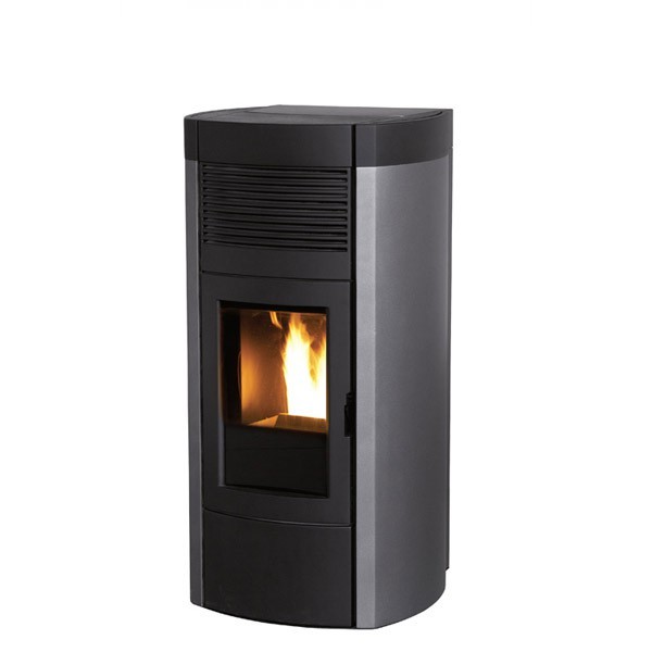 Pelletkachel MCZ MUSA 2.0 Comfort Air 12kW - Zilveren stalen behuizing