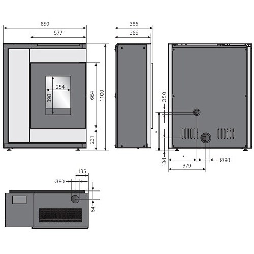 Voorbeeld: Pelletkachel Oranier Boreas 8 kW