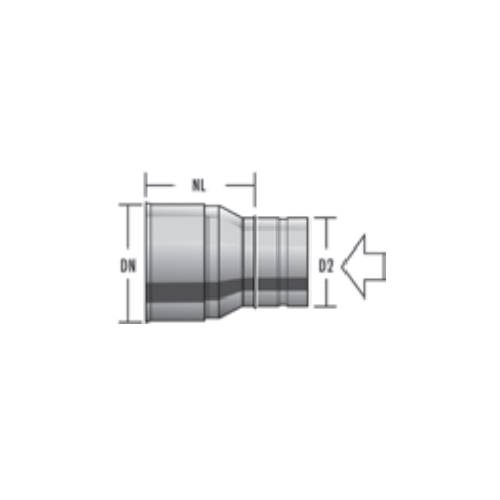 Verlenging (in rookgasrichting) - enkelwandig - Raab EW-FU