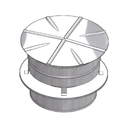 Trekkap anti -valwind met ingangsafsluiting - dubbelwandig - Raab DW 25 Optilife