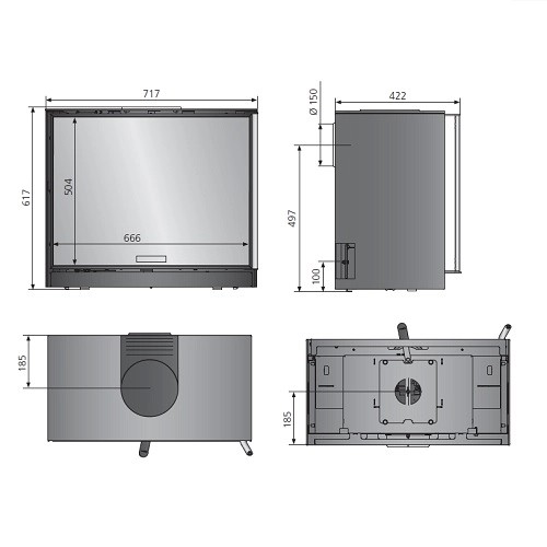 Voorbeeld: Houtkachel Oranier Ziva Cook 6,5 kW