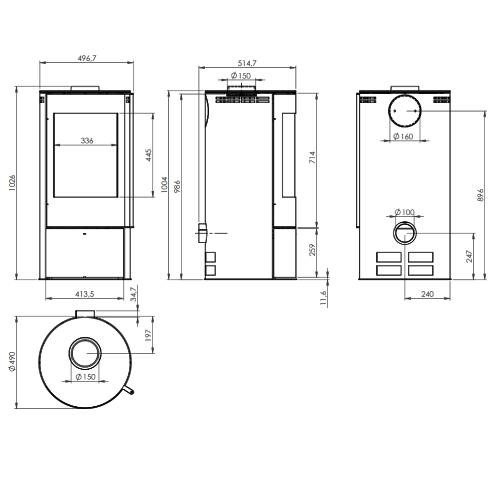 Voorbeeld: Houtkachel Fireplace Angerona Glas 5 kW