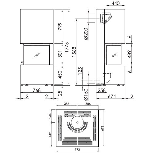 Voorbeeld: Houtkachel Spartherm SEE Ares 10 kW