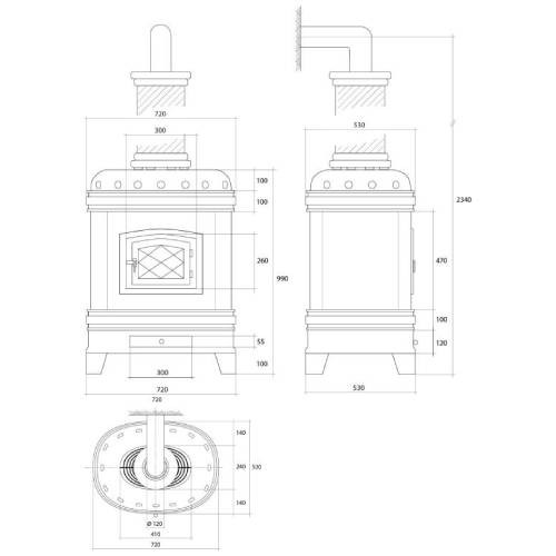 Voorbeeld: Houtkachel Sergio Leoni Matilde di Canossa 10,8 kW