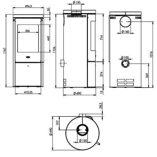 Voorbeeld: Houtkachel Fireplace Toronto 5 kW