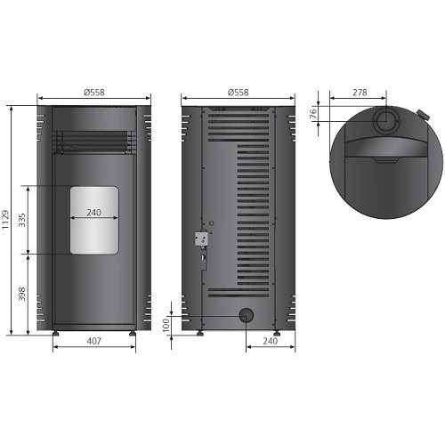 Voorbeeld: Pelletkachel Oranier Sando 60 | 8 kW