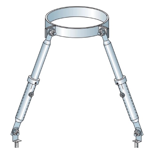 Telescopische bevestigingsset (verstelbaar tot 2800 mm) - dubbelwandig - Raab DW 25 Optilife