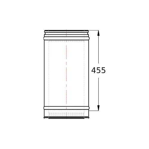 Voorbeeld: Rookkanaal element 500 mm - dubbelwandig - Schiedel ICS