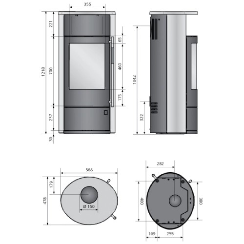 Voorbeeld: Houtkachel Oranier Polar Neo 6 | 6,5 kW