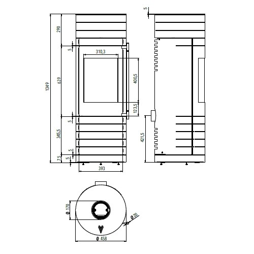 Voorbeeld: Houtkachel Haas & Sohn WALERIA hsc 5,5 kW